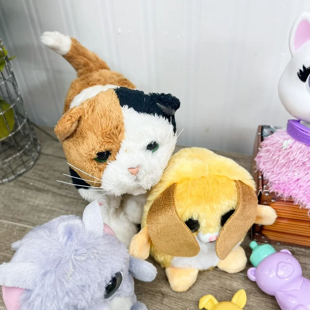 FurReal Friends Calico Cat Plush Unicorn Interactive Toy Lot with Accessories